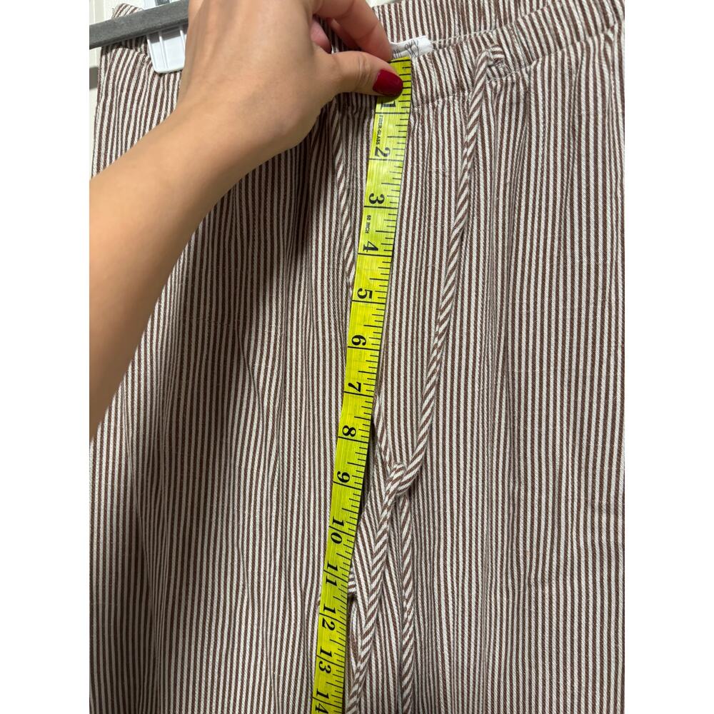 Sienna Sky Striped Drawstring Pants M Brown White - Picture 7 of 9